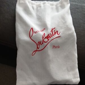Christian Louboutin White Bag with Red Logo